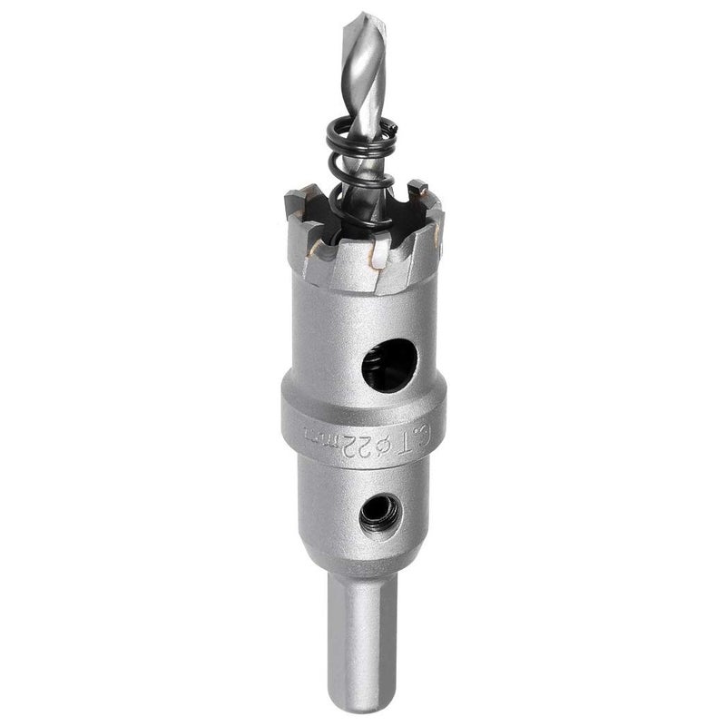 NACX 22mm TCT Hole Saw, 7/8â€ Cutting Diameter Tungsten Carbide Tipped Hole Cutter Opener, for Stainless Steel Metal Plate Aluminum - Image 1